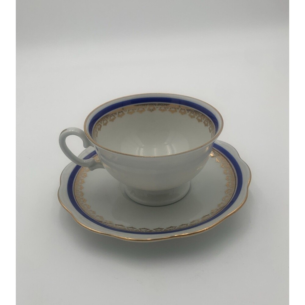 Wawel China made in Poland Cup And Saucer With a Seahorse inside of the cup.